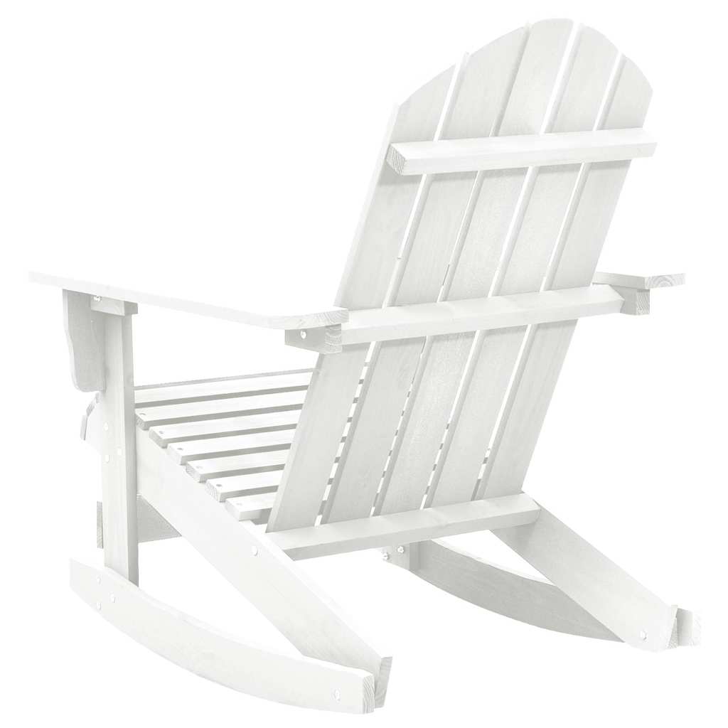 Sedia a Dondolo da Giardino in Legno Bianca | homemem39