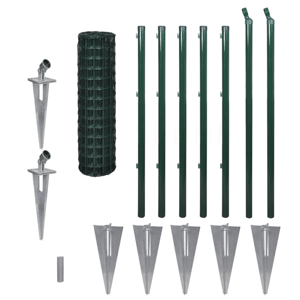 Recinzione Europea in Acciaio 10 x 1,0 m Verde | homemem39