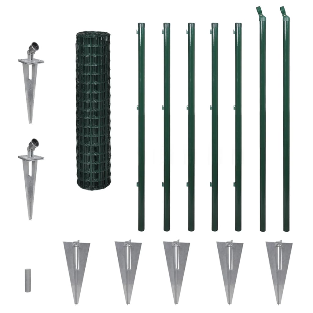 Recinzione Europea in Acciaio 10 x 1,2 m Verde | homemem39