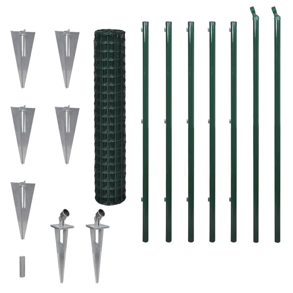 Recinzione Europea in Acciaio 10 x 1,5 m Verde | homemem39