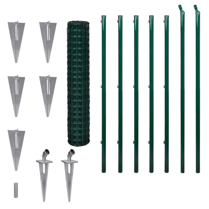 Recinzione Europea in Acciaio 10 x 1,5 m Verde | homemem39