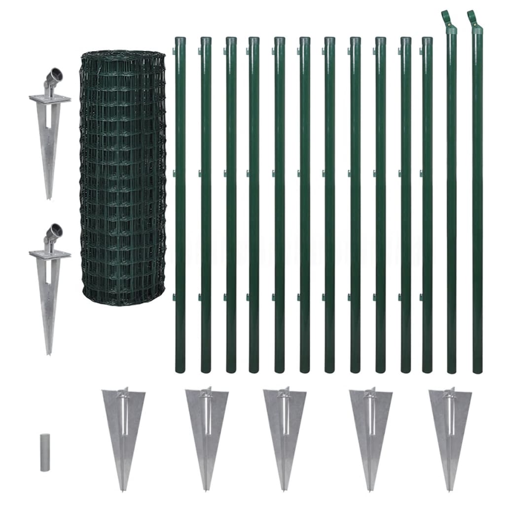 Recinzione Europea in Acciaio 25 x 1,2 m Verde | homemem39