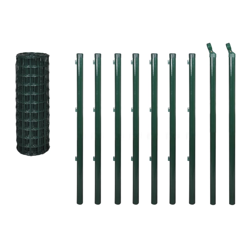 Recinzione Europea in Acciaio 10 x 0,8 m Verde | homemem39