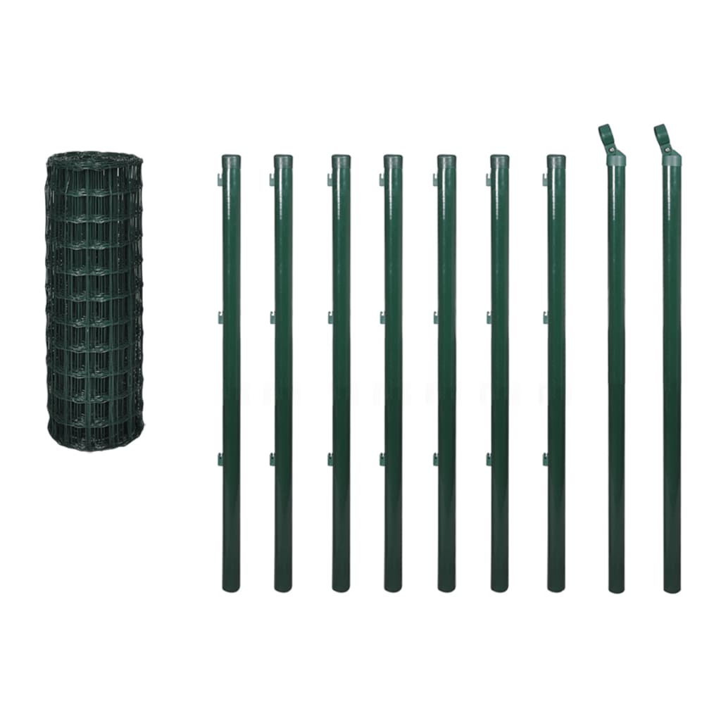 Recinzione Europea in Acciaio 10 x 1,0 m Verde | homemem39