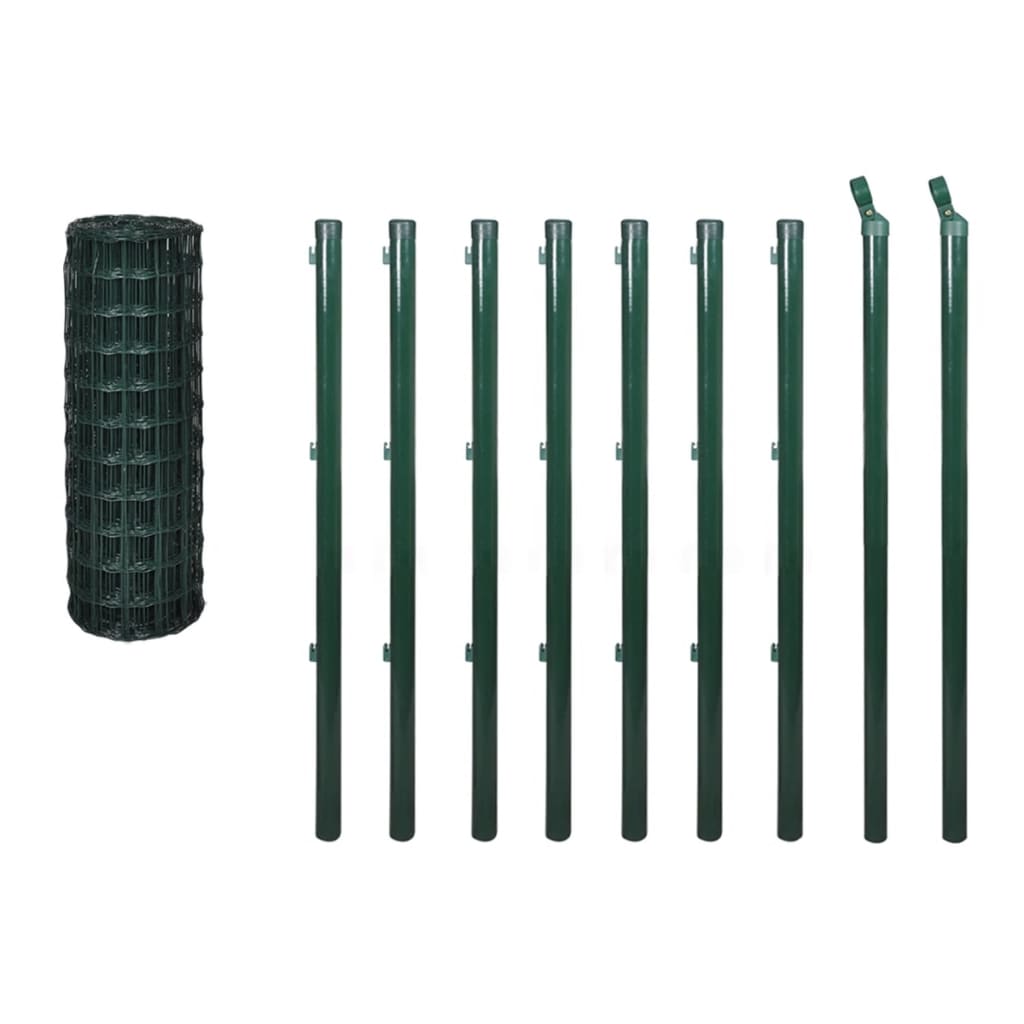 Recinzione Europea in Acciaio 10 x 1,5 m Verde | homemem39