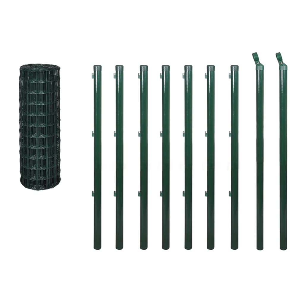 Recinzione Europea in Acciaio 10 x 1,5 m Verde | homemem39