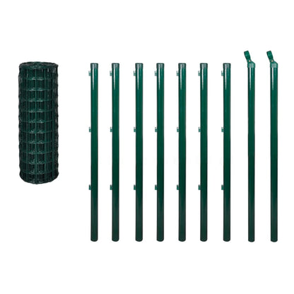 Recinzione Europea in Acciaio 10 x 1,5 m Verde | homemem39