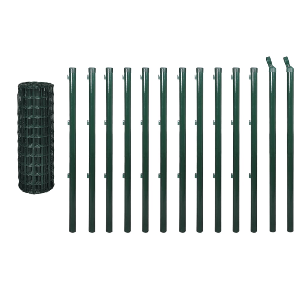 Recinzione Europea in Acciaio 25 x 0,8 m Verde | homemem39