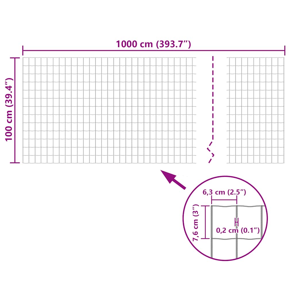 Recinzione Europea in Acciaio 10 x 1,0 m Verde - homemem39