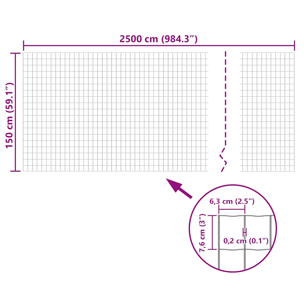 Recinzione Europea in Acciaio 25 x 1,5 m Verde | homemem39