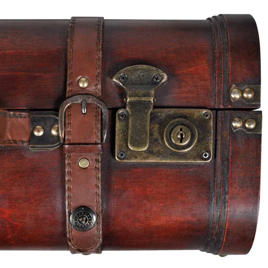 Baule del Tesoro in Legno 2 pz Vintage Marrone - homemem39