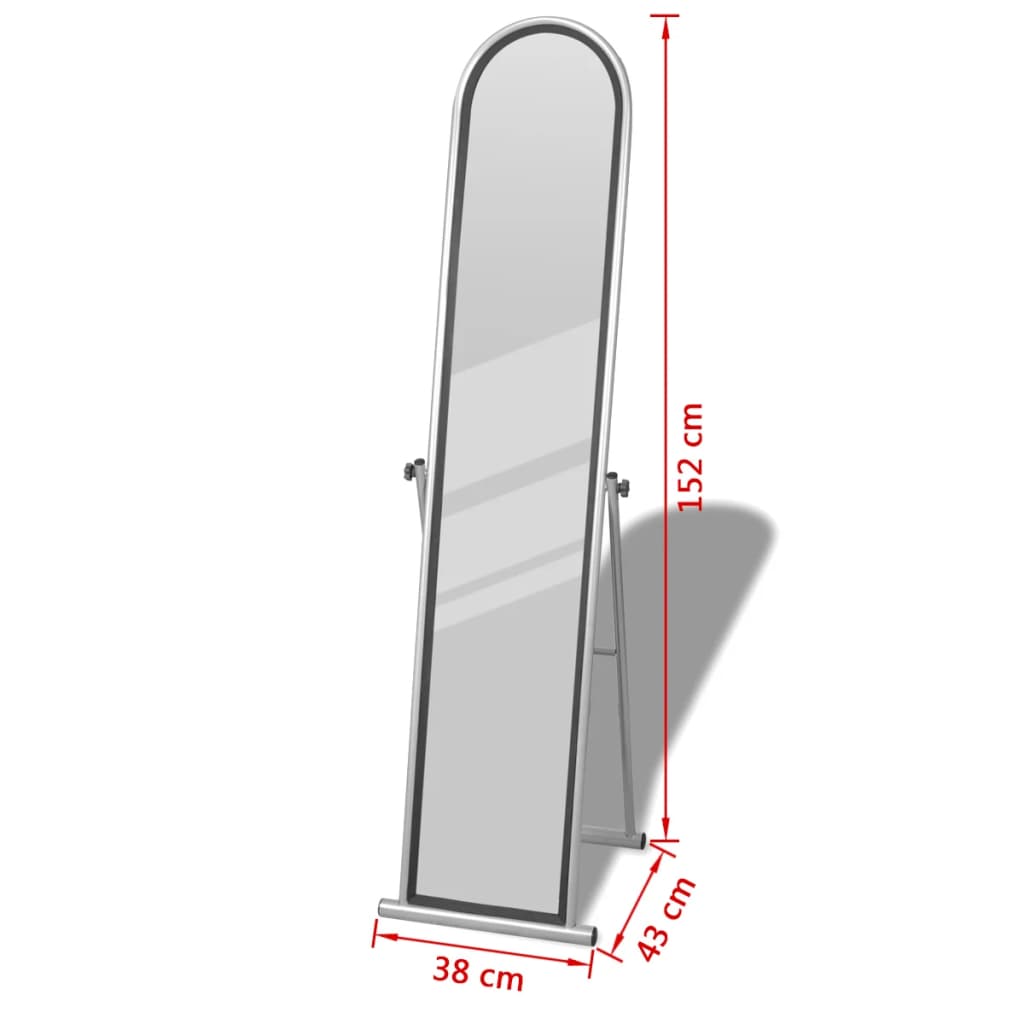 Specchio Autoportante a Figura Intera Rettangolare Grigio | homemem39