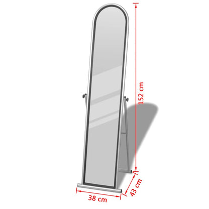 Specchio Autoportante a Figura Intera Rettangolare Grigio | homemem39