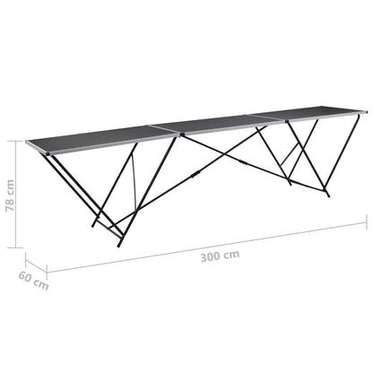 Tavolo Pieghevole per Carta da Parati MDF Alluminio 300x60x78cm - homemem39
