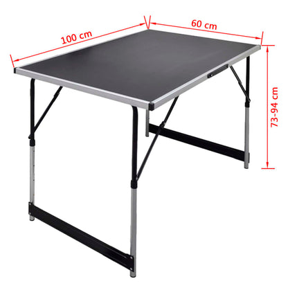Tavolo da Lavoro Set 3 pz Pieghevole Altezza Regolabile - homemem39