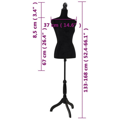 Busto Sartoriale Donna Manichino Femminile Nero | homemem39