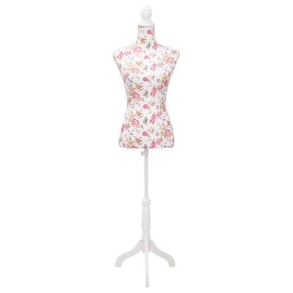 Busto Sartoriale Donna Manichino Cottone Bianco con Rose | homemem39