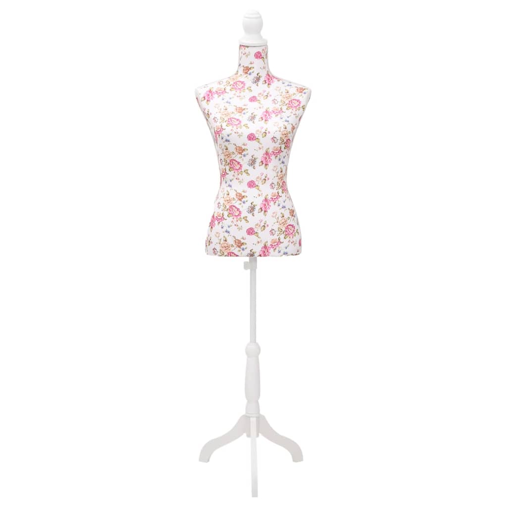 Busto Sartoriale Donna Manichino Cottone Bianco con Rose - homemem39