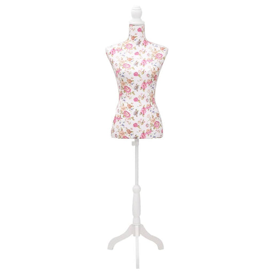 Busto Sartoriale Donna Manichino Cottone Bianco con Rose - homemem39
