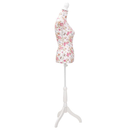 Busto Sartoriale Donna Manichino Cottone Bianco con Rose - homemem39