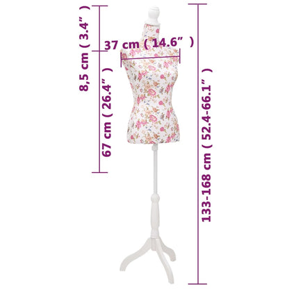 Busto Sartoriale Donna Manichino Cottone Bianco con Rose | homemem39