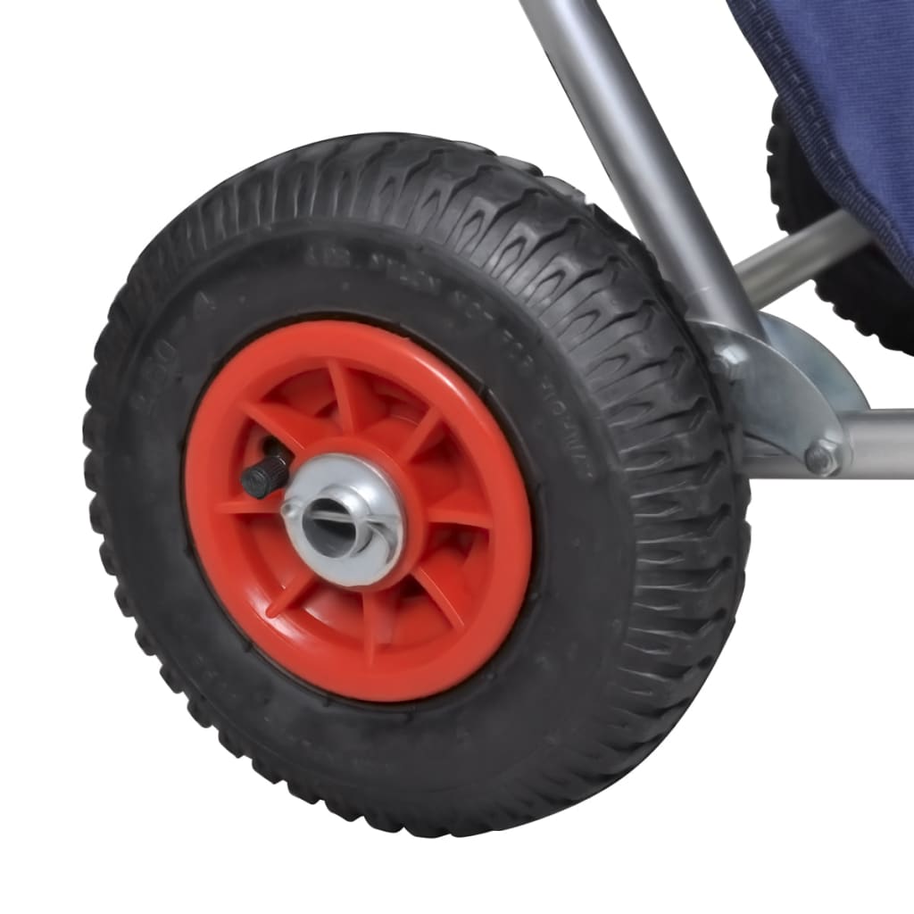 Carrello per la Spiaggia con Ruote Portatile Pieghevole Blu | homemem39