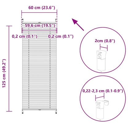 Tenda Plissettata 60x125cm Bianca Oscurante