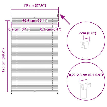 Tenda plissè 70x125cm Crema