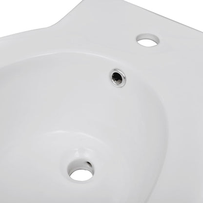 Bidè Rotondo Bianco con Piede di Alta Qualità in Ceramica - homemem39