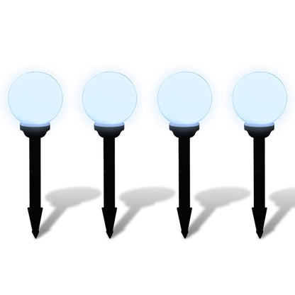 Lampioni Solari LED Giardino 4 pz Rotondi 15 cm con Picchetto - homemem39