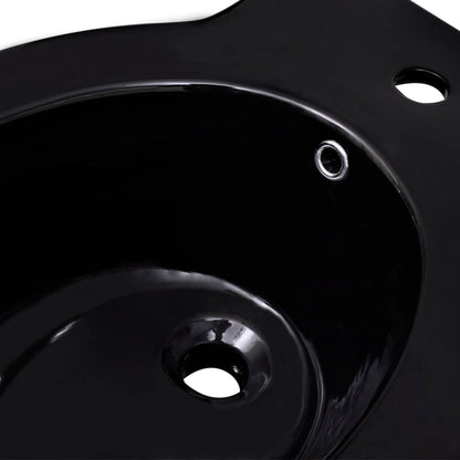 Bidè Rotondo in Ceramica di Alta Qualità con Piede Nero - homemem39