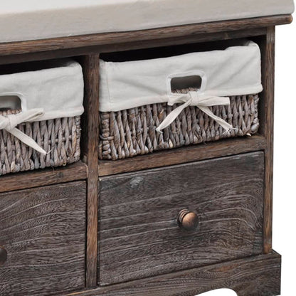 Cassapanca Marrone 62x33x42 cm in Legno di Paulownia | homemem39