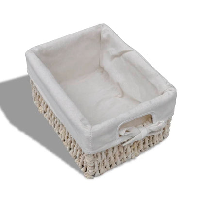 Struttura in Legno con 4 Cestini Intrecciati Bianchi | homemem39