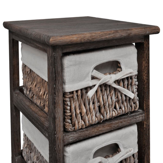 Struttura in Legno con 5 Cestini Intrecciati Marrone | homemem39