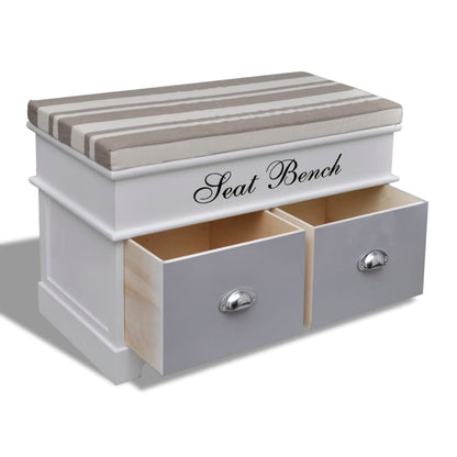 Cassapanca per Ingresso con Cuscino Grigio e 2 Cassetti | homemem39