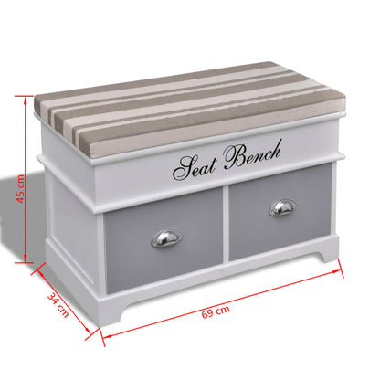 Cassapanca per Ingresso con Cuscino Grigio e 2 Cassetti | homemem39