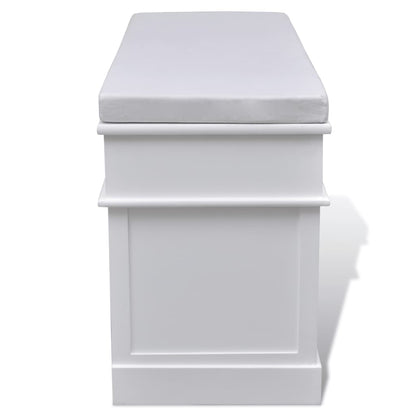 Cassapanca per Ingresso Bianca con Cuscino 2 Cassetti 3 Cestini | homemem39