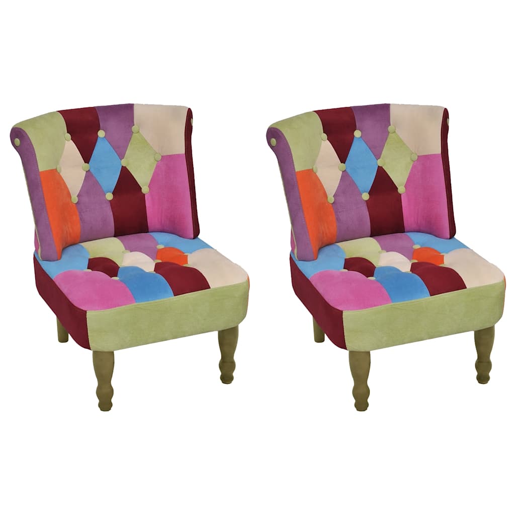 Poltrone Francesi 2 pz Design Patchwork in Tessuto | homemem39