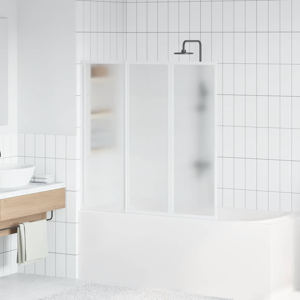 Parete per Doccia e Vasca Bagno 117x120cm 3 Pannelli Pieghevole | homemem39