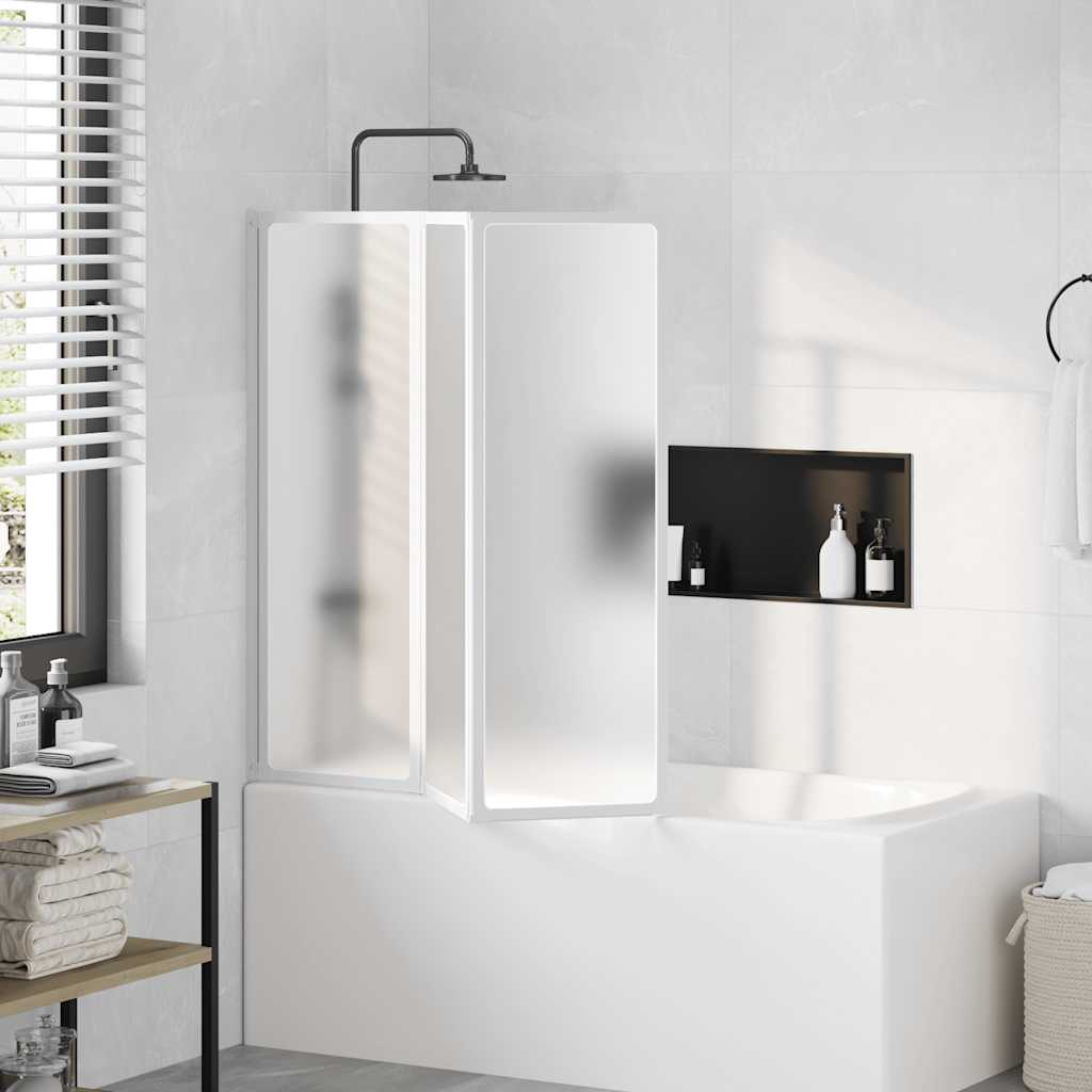 Parete per Doccia e Vasca Bagno 117x120cm 3 Pannelli Pieghevole | homemem39