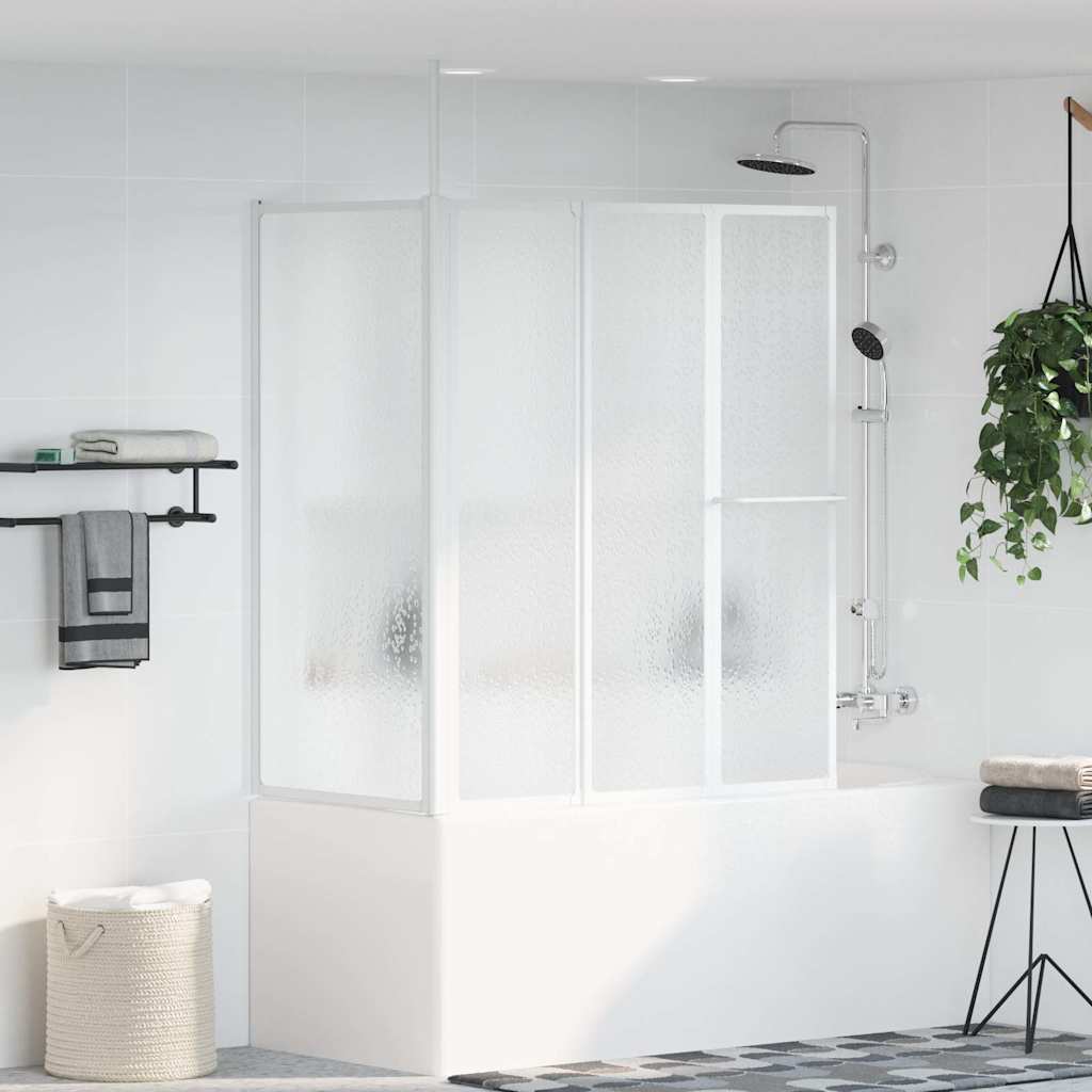 Schermo Box Doccia a L 70 x 120 x 137 cm 4 Pannelli Pieghevole