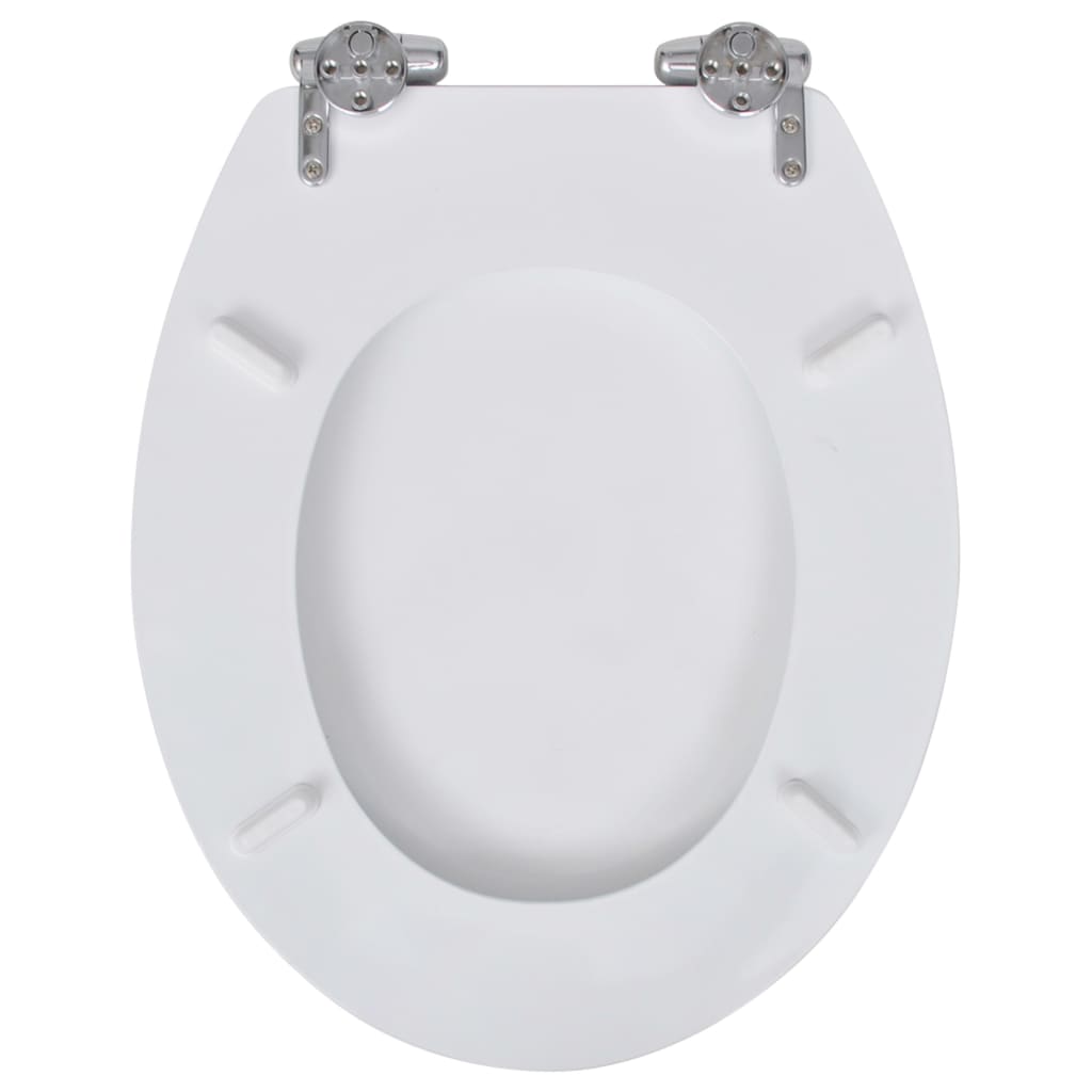 Sedile WC MDF Coperchio Chiusura Ammortizzata Semplice Bianco - homemem39