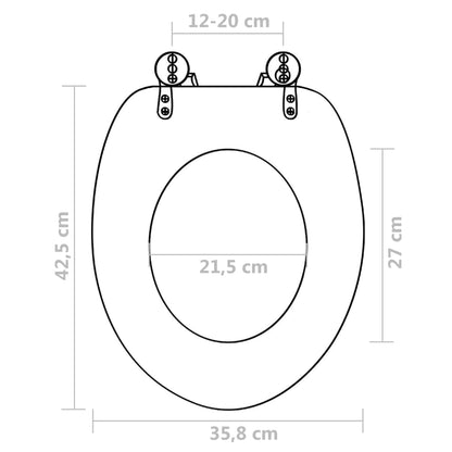 Sedile WC MDF con Coperchio Design Semplice Marrone - homemem39