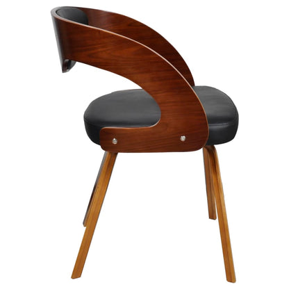 Sedie da Pranzo 4 pz Marroni in Legno Curvo e Similpelle | homemem39