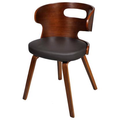 Sedie da Pranzo 4 pz Marroni in Legno Curvo e Similpelle | homemem39
