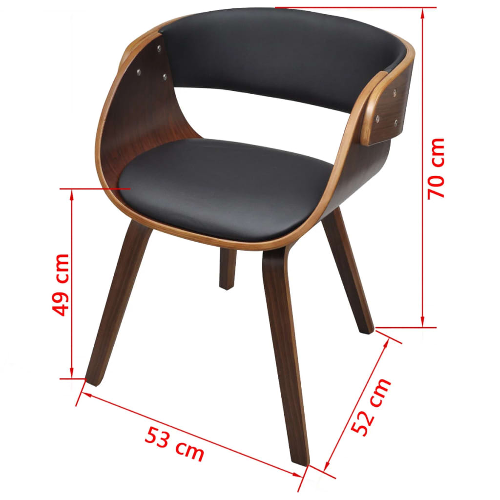 Sedie da Pranzo 2 pz Marroni in Legno Curvo e Similpelle | homemem39