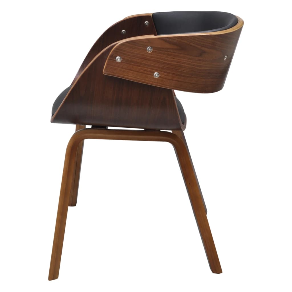 Sedie da Pranzo 4 pz Marroni in Legno Curvo e Similpelle | homemem39