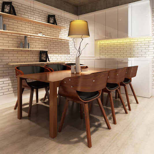 Sedie da Pranzo 6 pz Marroni in Similpelle | homemem39