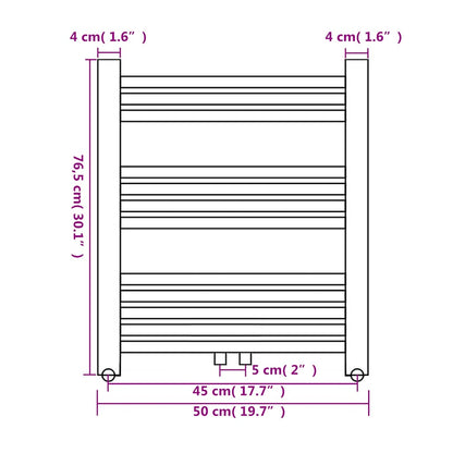 Radiatore Centrale Portasciugamano Dritto 500 x 764 mm | homemem39