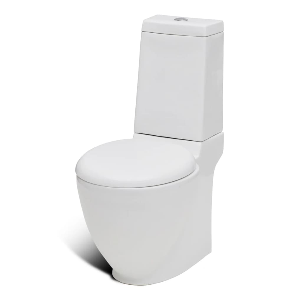 Set WC e Bidet con Piede in Ceramica Bianca | homemem39